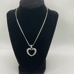 Brighton Crystal Heart Pendant Double Strand Necklace